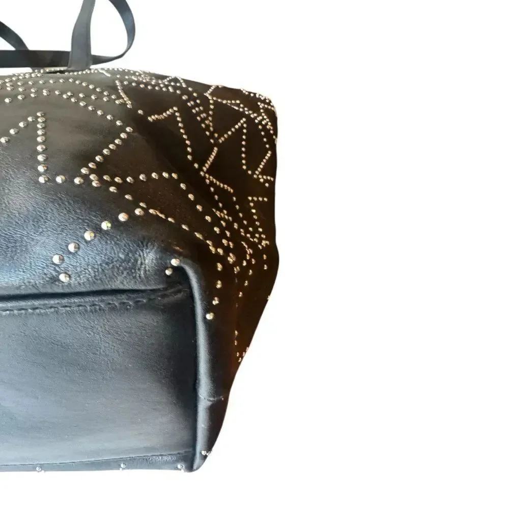 Jimmy Choo Black Leather Star Studded 2way Sofia Tote Bag Auth